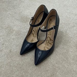 Women’s Sam Edelman Navy Blue Ankle Strap Heels Pumps